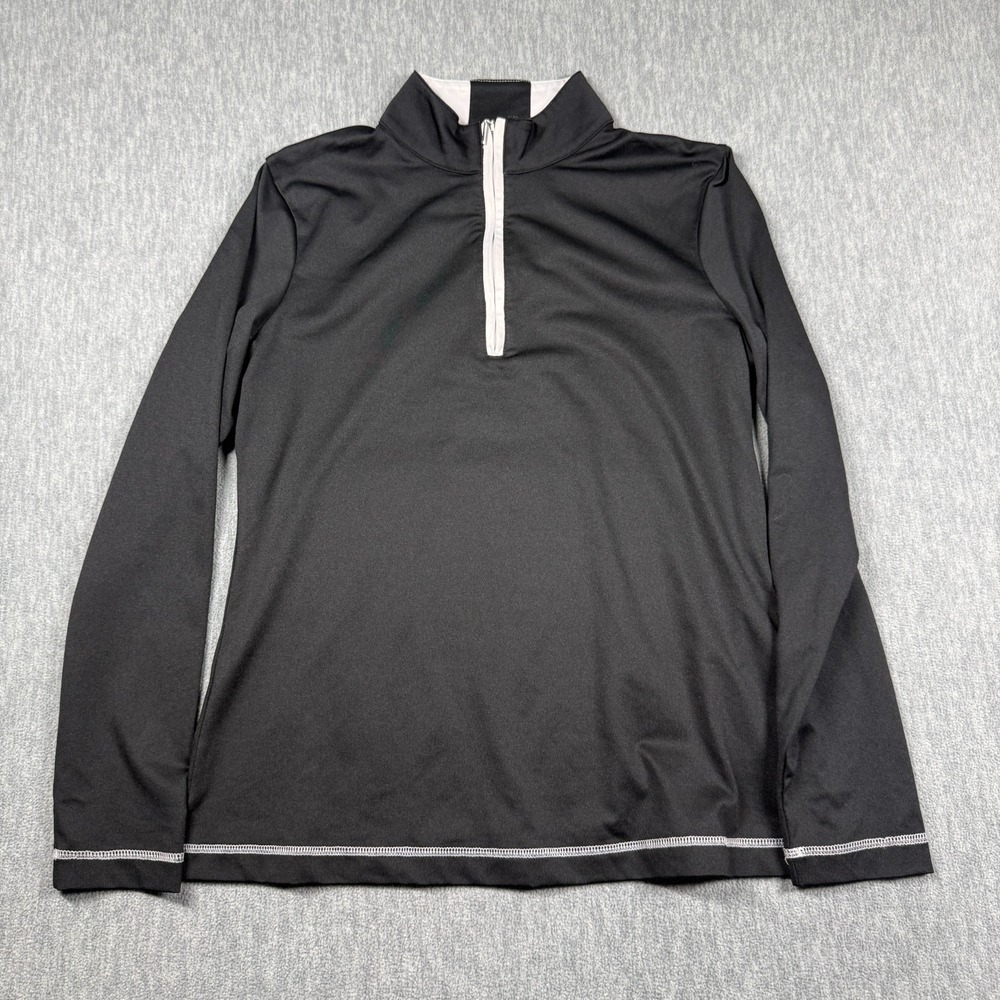 Cutter & Buck Top Women Small Black CB DryTec Quarter Zip Pullover Long Sleeve